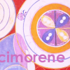 cimorene: abstract painting with flower in bright, warm colors (perfect)