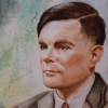 purplecat: A painting of Alan Turing (General:AI)