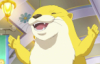 cricket_writes: a screen shot of Karls, from Boueibu Happy Kiss, smiling and gesturing in his yellow otter form (pic#17842528)