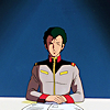 linky: Bright sitting at a desk. (Gundam 0079 - Bright)