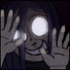 ghost_ship: Person with glowing eyes, staring at you with hands pressed against your screen. (kiki)