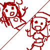 psych0p0mps: badly drawn Aradia and Alleyne boggling vacantly at the situation (♈ boggle vacantly with alleyne)