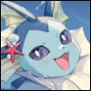 dualscreen: vaporeon from pokemon with a seashell and starfish behind its ear (vaporeon)