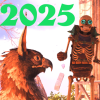 black_emporium: Screenshot of the skeleton Manfred and griffon Assan with 2025 (Default)