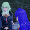 sarajayechan: Shez and Byleth talking to Jeralt after a mission to stop some poachers ([FEW3H] F!Shez/F!Byleth)