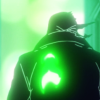 tropicsbear: Knuckleduster from Vigilantes: BnHA Illegals in silhouette from behind with a fire burning in the place where his heart would be (Vigilantes: Knuckleduster fire)