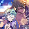 sarajayechan: Zeke and Pandoria resting together. His arm is around her, and she's holding onto it. ([Xenoblade] Zeke/Pandoria)