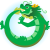 labelleizzy: A green dragon snake biting its own tail (endless cycle)