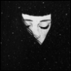 miss_teardrop: a girlʼs face in the dark sky with stars (_)