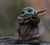 4thofmay: baby yoda standing on a log with his arm raised (baby yoda on log)
