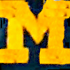 nondenomifan: Maize block M on Navy Background (M Go Blue by nondenomicon)