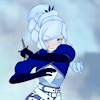 sarajayechan: Weiss in the air, hands poised to cast one of her glyphs ([RWBY] Weiss)