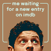 holyscream: Iwan Rheon as Molina peeking into the icon frame, captioned, “Me waiting for a new entry on IMDB.” (rheon)