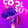 javert: spyro the dragon wearing sunglasses with the text COOL GUY behind him (misc spyro cool)