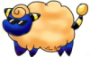 writtenincantordust: A drawing of the Pokemon Mareep wearing sunglasses (Everest)