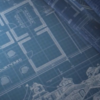 bluetestament: blueprints scattered on a desk (blueprints)