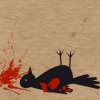 deaddovewithleftgrief: Clip art of a bloodied bird on a craft-paper background. (Default)