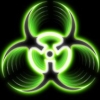 cultivateplagueblessing: Green aura biohazard symbol on black background (Biohazard)