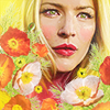 ao3_isdown: Legend of the Seeker: Cara surrounded by flowers. (Cara)