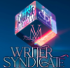 writersyndicate: cube with pen name logos on it and words writer syndicate underneath (WSLogo)