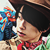 linky: Hotaro dressed as a cowboy, looking at Nijigon. (Gotchard: Hotaro & Nijigon - Cowboy)