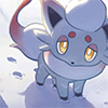 sarajayechan: Hisuian Zorua looking up as it walks through the snow ([Pokemon Hisui] Zorua)