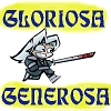 silmaril: A picture of a grinning chibi Sephiroth with his bloody sword; the words "gloriosa, generosa"  (Evil)