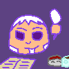 bens_writingjournal: A blob version of Benson Hernandez holds a quill and looks at the text with a smile, while mini-blob versions of his OTP stand beside him (Default)