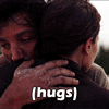 purplecat: Animated Gif of Cassian and Jyn hugging from Rogue One.  The word (hugs) appears. (General:Hugs)
