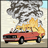 ninetydegrees: Art: car on fire (fire)