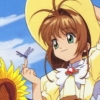 sunnywinter: Cardcaptor Sakura in front of sunflower (cardcaptor)