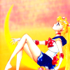 sarajayechan: Sailor Moon reclining on a crescent moon, staring up at the sky ([Sailor Moon] Usagi)