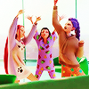 linky: Rumi, Zoey and Mira cheering in their pjs. (KPDH: Polytrix - Cheer)