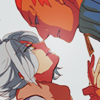 arimamary: somefubu staring intently at each other (gaze-somefubu)