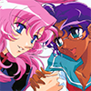 sarajayechan: Utena and Anthy smiling and clasping hands ([RG Utena] Utena/Anthy)