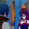 sarajayechan: Alcryst and Ivy talking at night. She knows an apology can't fix everything, but he's less angry than he was at the start. ([FE Engage] Ivy/Alcryst)