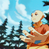 colorcoded: Aang underneath a blue sky (wind)