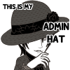 elyusion: illust stolen from LINE of sakurai atsushi in a wide brim hat. text says "this is my admin hat" (vkotd admin)