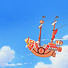 passingbuzzards: Cartoon sailboat flying through the air (one piece: thousand sunny)
