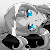 sarajayechan: Utena in grayscale save for her eyes. She's lying down and looking softly at someone. ([RG Utena] Utena)