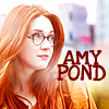 purplecat: Amy Pond wearing glasses with the words Amy Pond (Who:Amy)