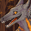 corvarrow: Fluffly dragon/Gryphon looking creature making a happy face in front of a forest (Default)