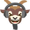 js_thrill: goat with headphones (mountain goats)