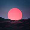 octahedrite: moon partially over the horizon (outrun)