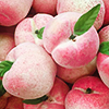 octahedrite: several lush pink peaches (peaches)