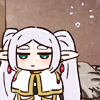 autumninpluto: Frieren with a sleepy expression ([frieren] sleepy frieren)
