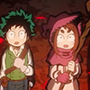 autumninpluto: Fantasy Deku and Ochaco looking shocked ([mha] shocked izch)