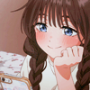 autumninpluto: Blushing Kaoruko with her chin resting on her hand ([薫花] blushing kaoruko)