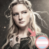 elfloverenglishversion: promo pic of galadriel for the rings of power season 2, with a trans flag inside a red circle and a red arrow pointing at galadriel (transfem galadriel)
