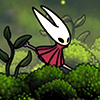schneefink: Hornet walking in Moss Grotto (Silksong Hornet Moss Grotto)